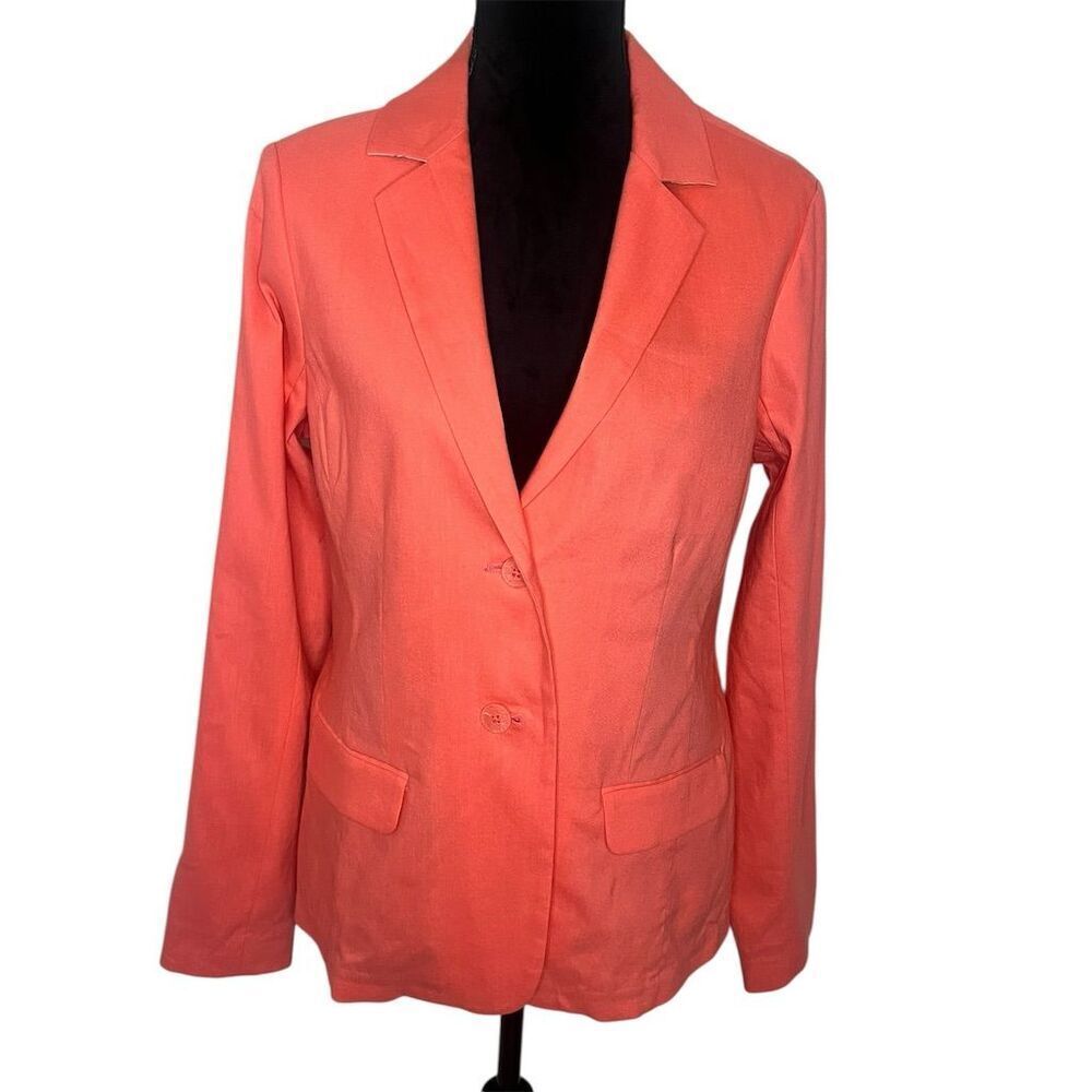 NWT TOMMY‎ BAHAMA LINEN BLEND CORAL BUSINESS BLAZER WOMENS SIZE SMALL PETITE